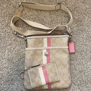 COACH matching crossbody purse and keychain wallet